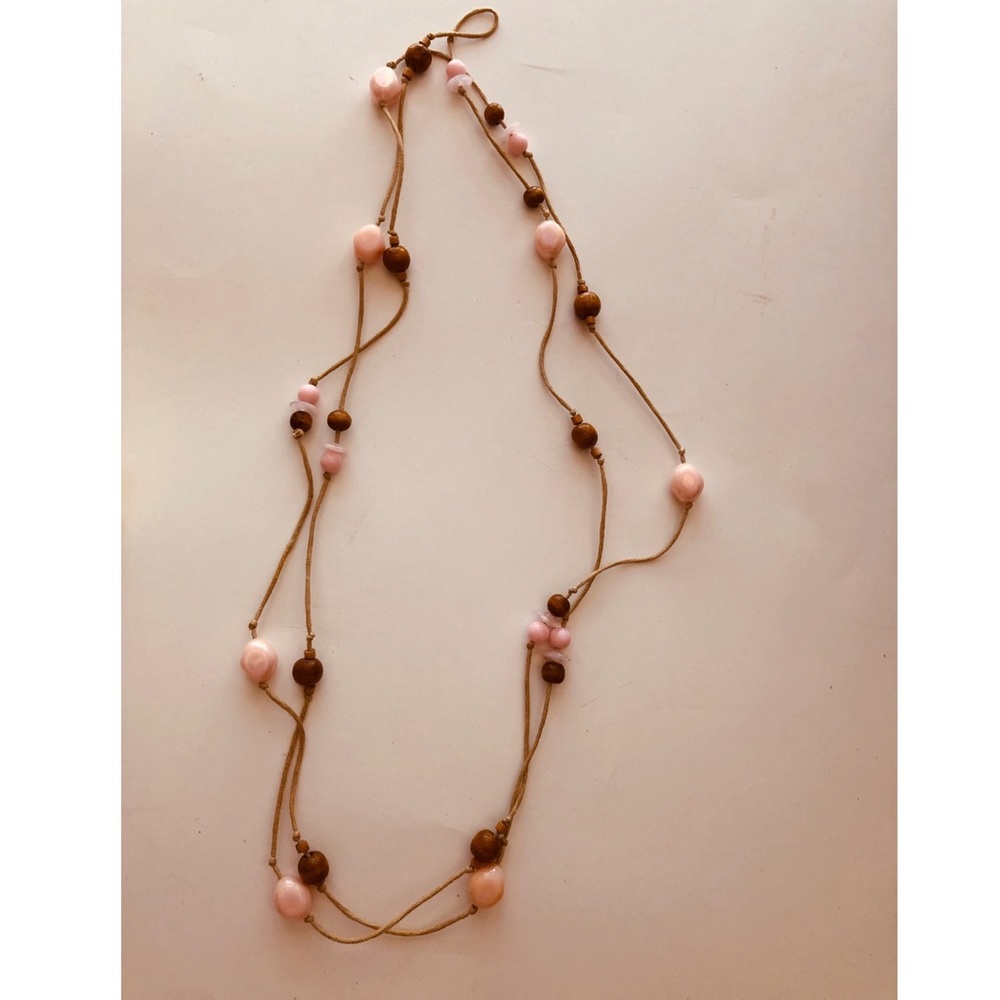 Beautiful pink & brown Beaded necklace